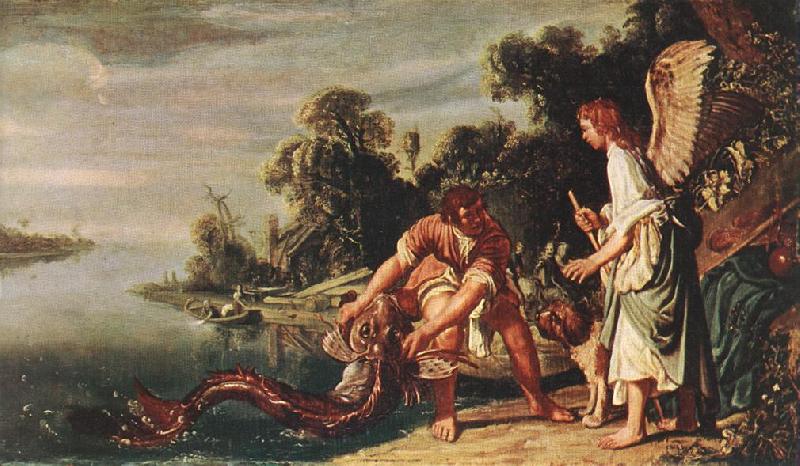 LASTMAN, Pieter Pietersz. The Angel and Tobias with the Fish g France oil painting art